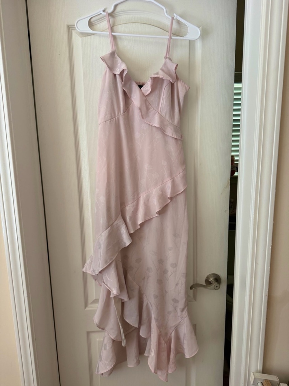 Light Pink Ruffle Midi Dress